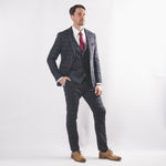 Harold Blue Tweed Suit - Leonard Silver