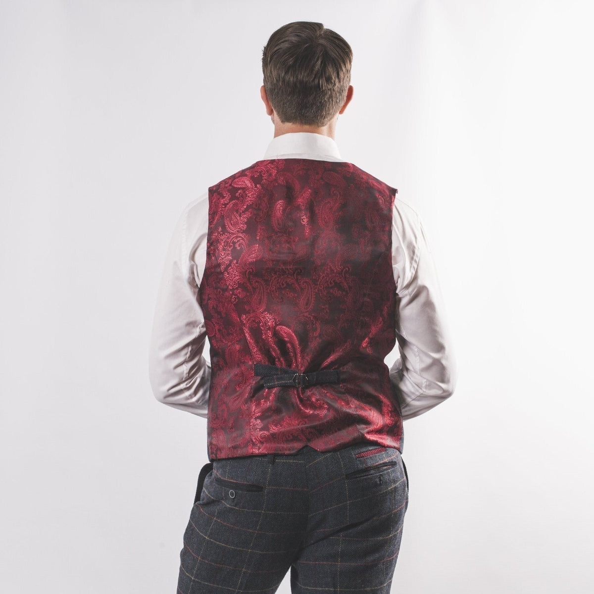 Harold Blue Tweed waistcoat Leonard Silver