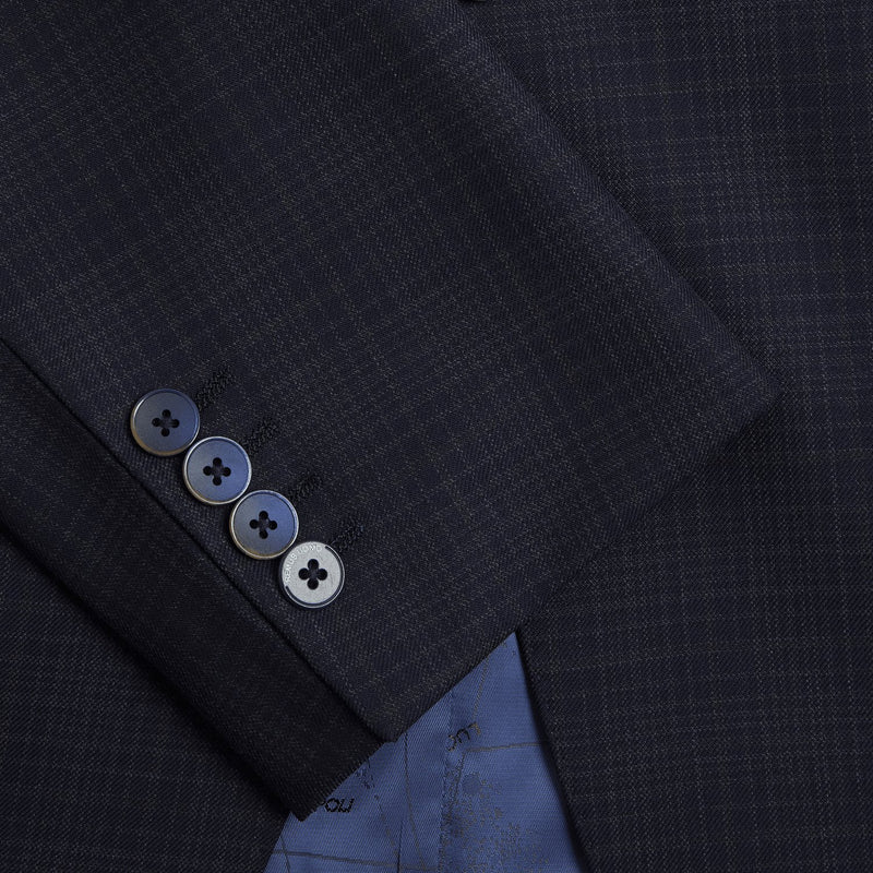 Hashed Check Wool Suit - Remus Uomo