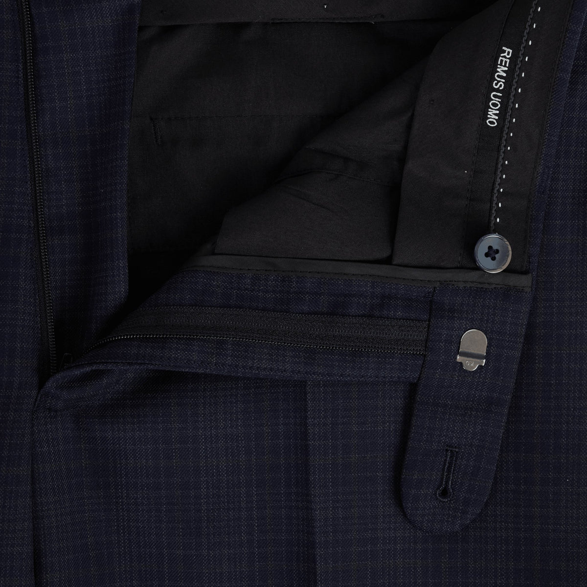 Hashed Check Wool Trousers - Remus Uomo