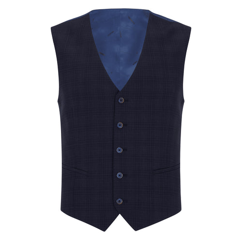 Hashed Check Wool Waistcoat - Remus Uomo