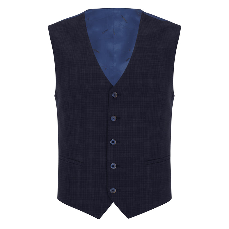 Hashed Check Wool Waistcoat - Remus Uomo