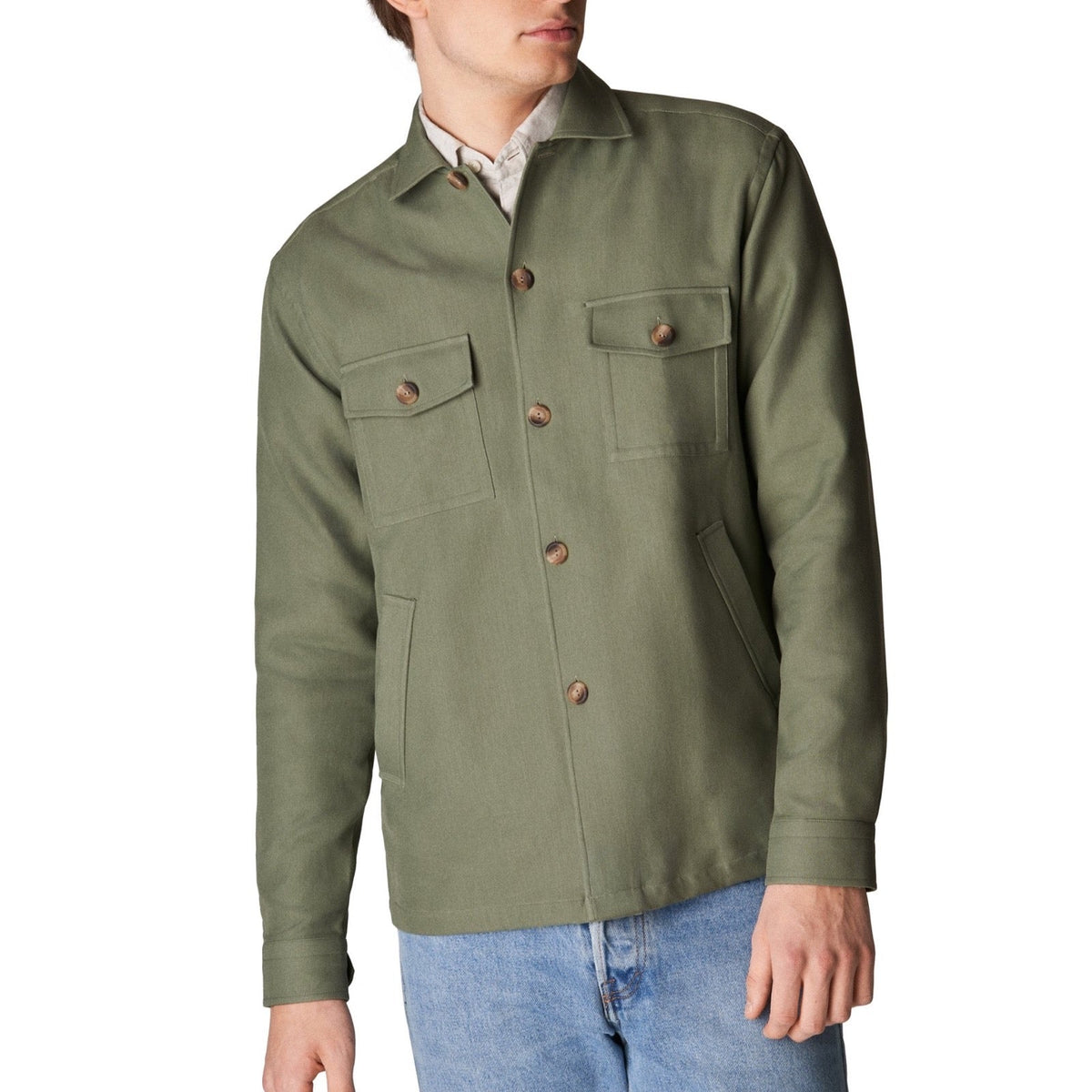 Heavyweight Khaki Overshirt - Eton Shirts