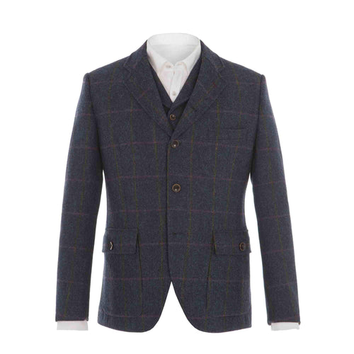 Herringbone Tweed Jacket With 3 Buttons - Gibson London