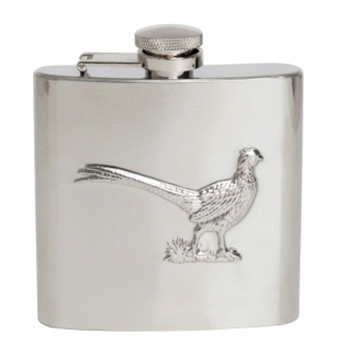 Hip Flask Pheasant - Leonard Silver