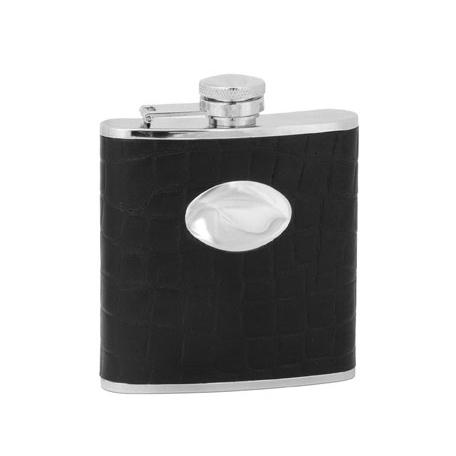 Hip Flask with Engraving Plate - Leonard Silver