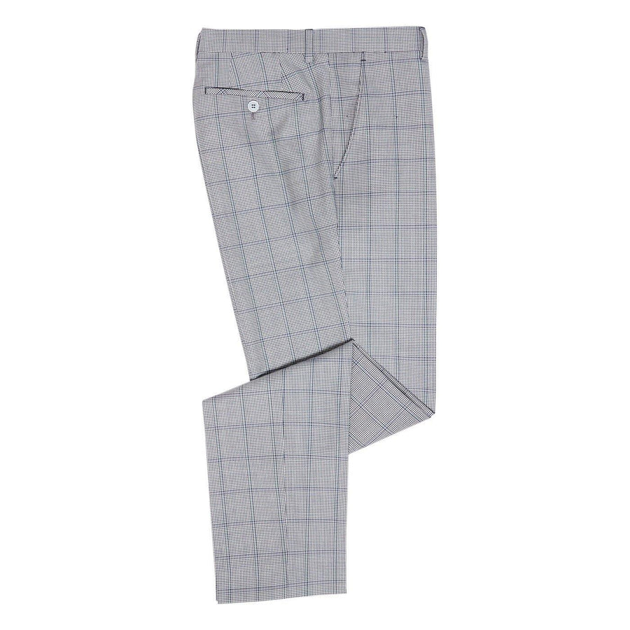 Houndstooth Windowpane Check Wool Trousers - Remus Uomo