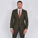 Hunter Green Plain Weave Tweed Suit - Torre