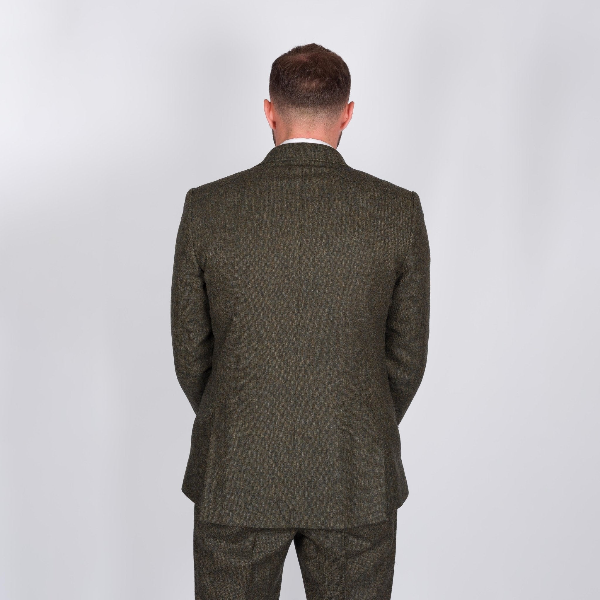 Torre Hunter Green Tweed Suit | Leonard Silver