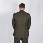 Hunter Green Plain Weave Tweed Suit - Torre