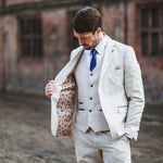 Ivory Windowpane Check Suit Jacket - Fratelli