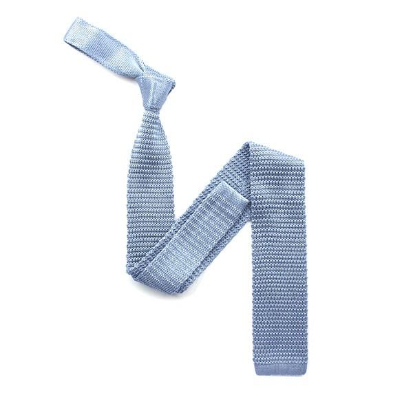 sky blue knitted tie