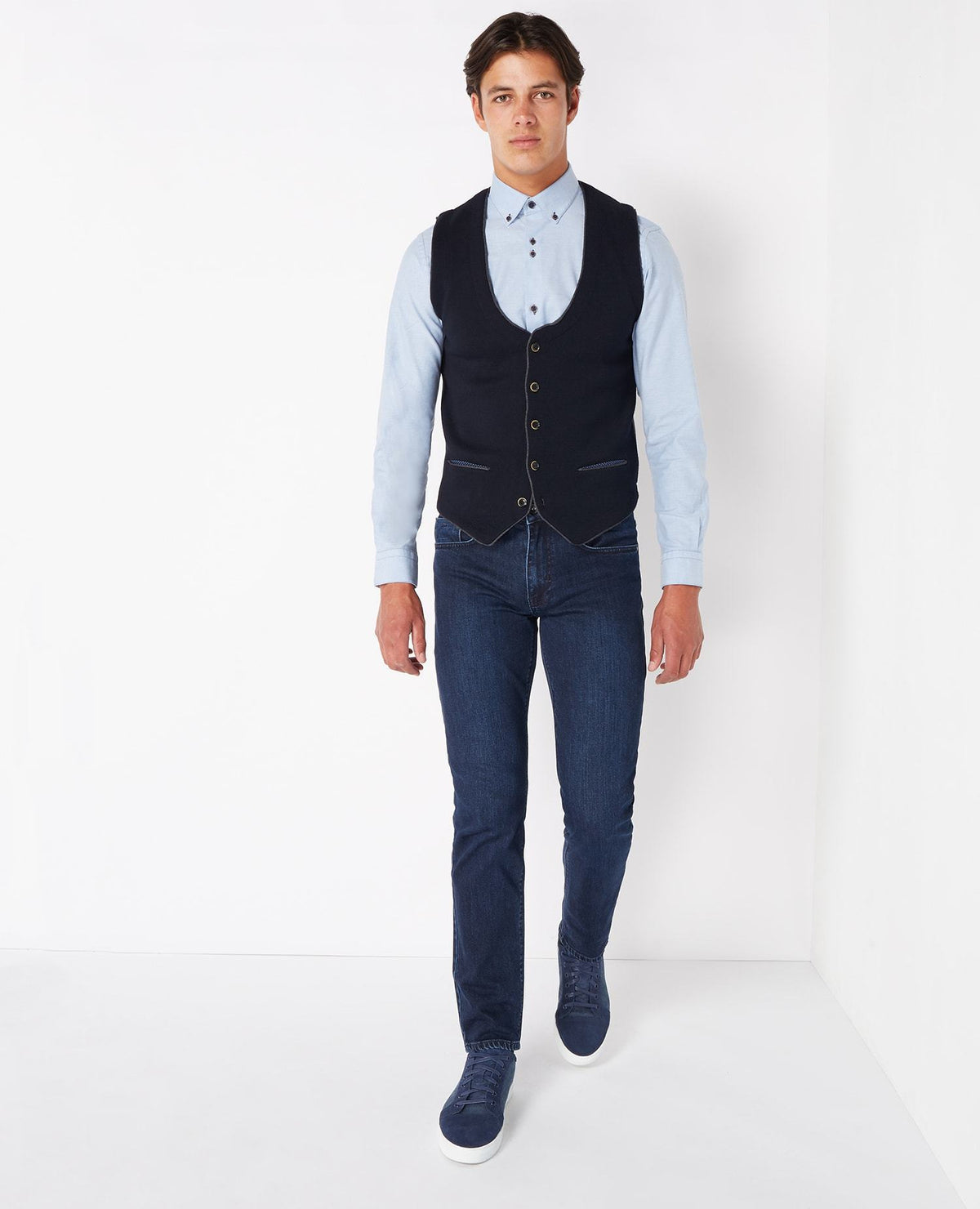 Knitted Waistcoat Burgundy or Navy - Remus Uomo