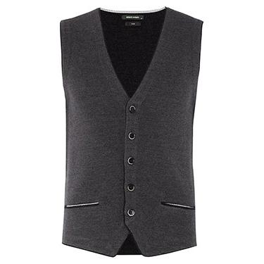 Knitted Waistcoat Charcoal - Remus Uomo