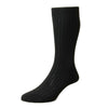 Laburnum Merino Wool Rib Socks Black - Pantherella