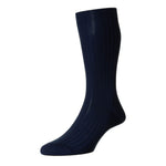Laburnum Merino Wool Rib Socks Navy - Pantherella