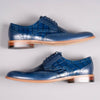 Lacuzzo Blue Snake Skin effect Leather Oxford Brogue - Lacuzzo