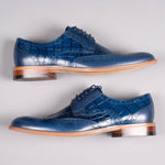 Lacuzzo Blue Snake Skin effect Leather Oxford Brogue - Lacuzzo
