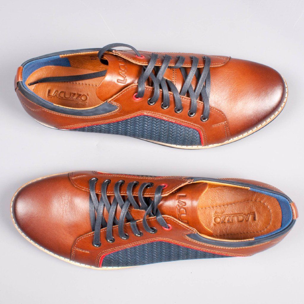 Lacuzzo Tan/Navy leather Sneaker - Lacuzzo