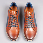 Lacuzzo Tan/Navy leather Sneaker - Lacuzzo