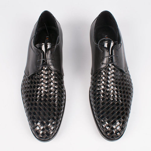 Lattice Black Patent Dinner Shoe - Lacuzzo