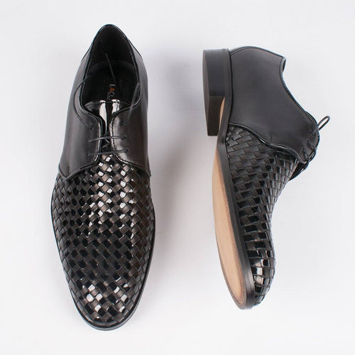 Lattice Black Patent Dinner Shoe - Lacuzzo