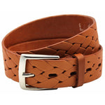 Lattice Effect Leather Belt - Lacuzzo