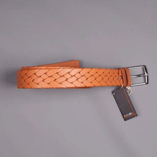 Lattice Effect Leather Belt - Lacuzzo