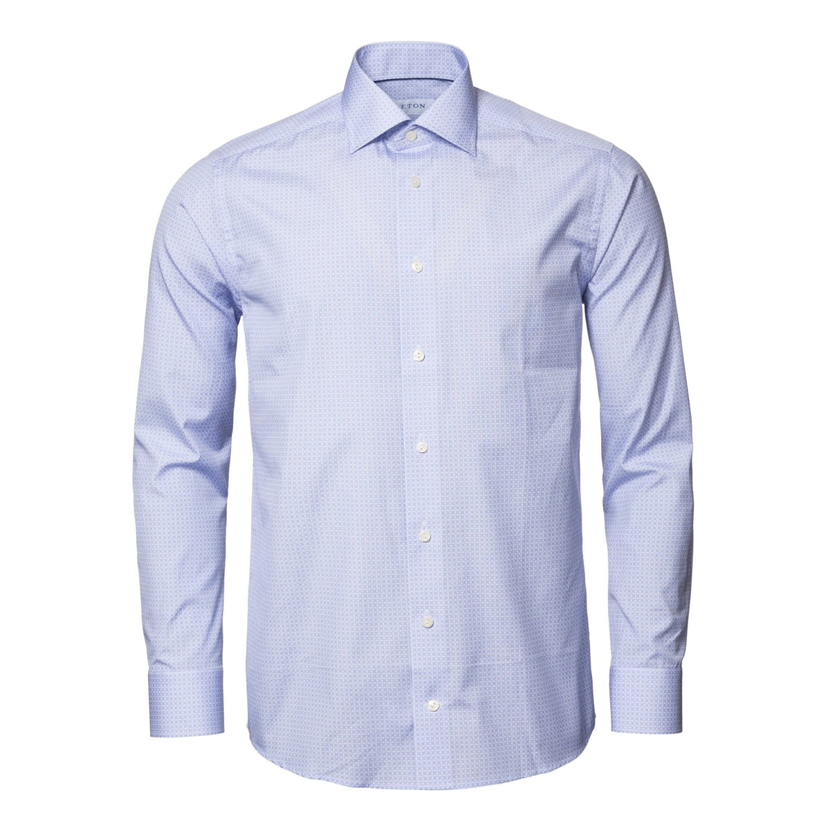 Light Blue Geometric Poplin Shirt - Eton Shirts