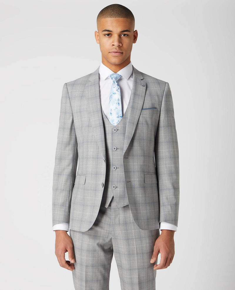 Light Grey Check Suit - Remus Uomo