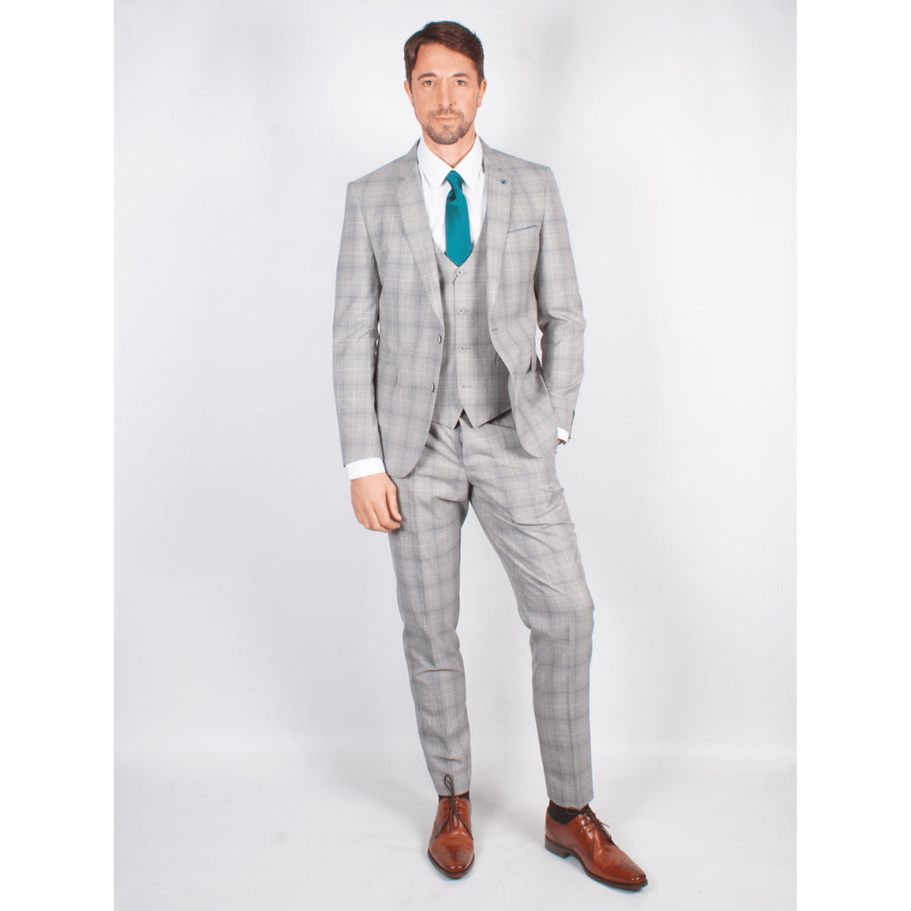 Men's Grey 3 Piece Summer Wedding Suit Slim Fit Two Button Groom Wear Suit  -  Canada