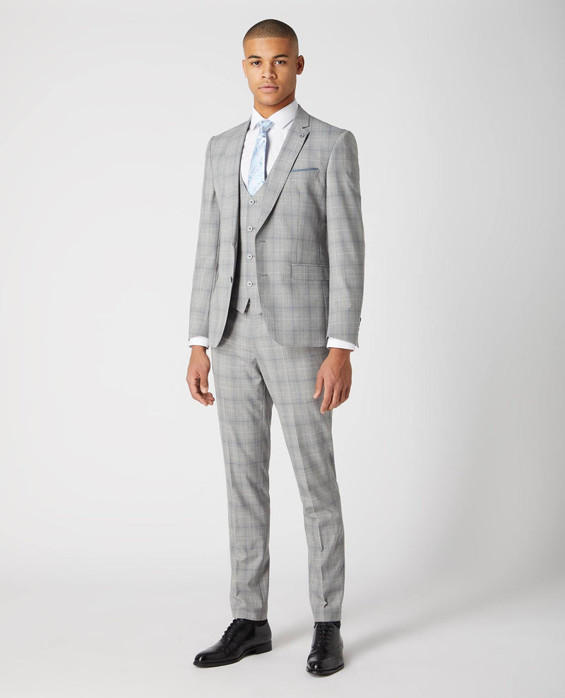 Light Grey Check Suit - Remus Uomo