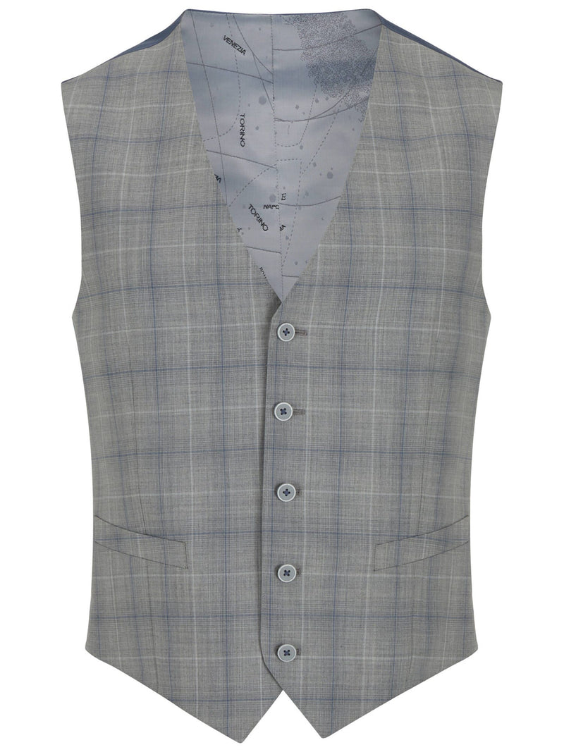 Light Grey Check Suit - Remus Uomo