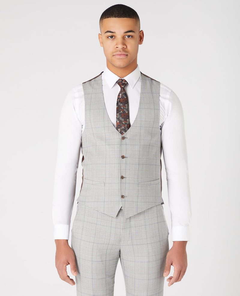 Light Grey Check Wool Suit - Remus Uomo