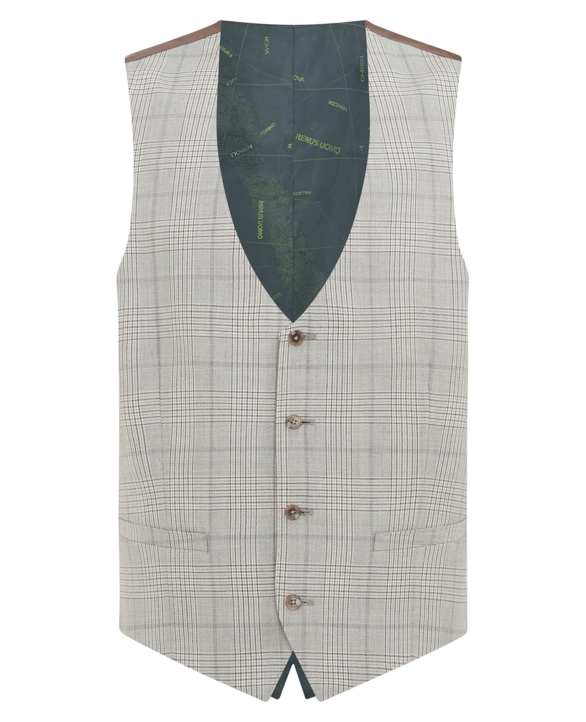 Light Grey Check Wool Suit - Remus Uomo