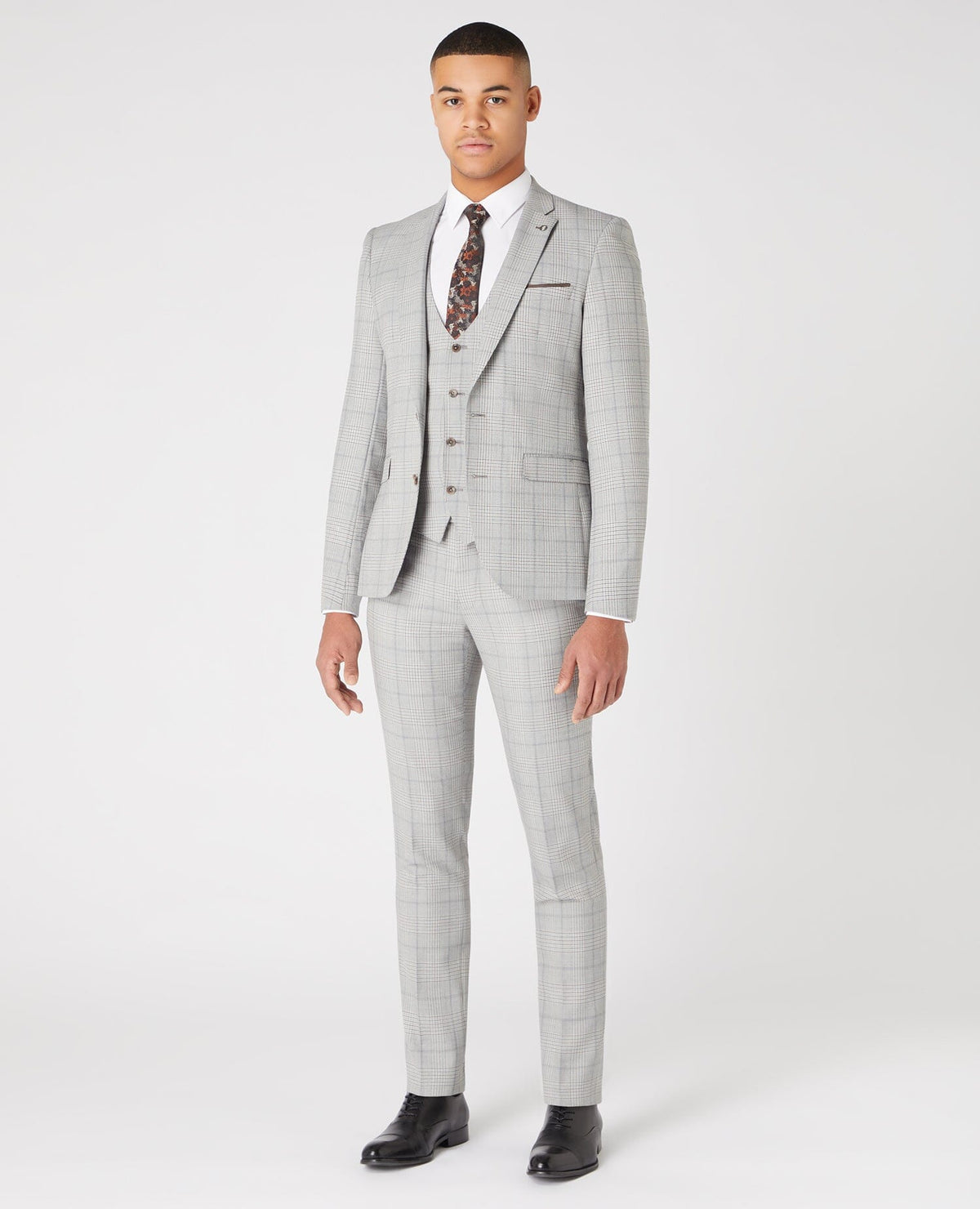 Light Grey Check Wool Suit - Remus Uomo