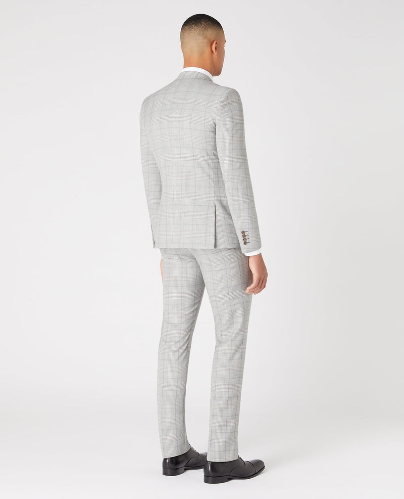 Light Grey Check Wool Suit - Remus Uomo
