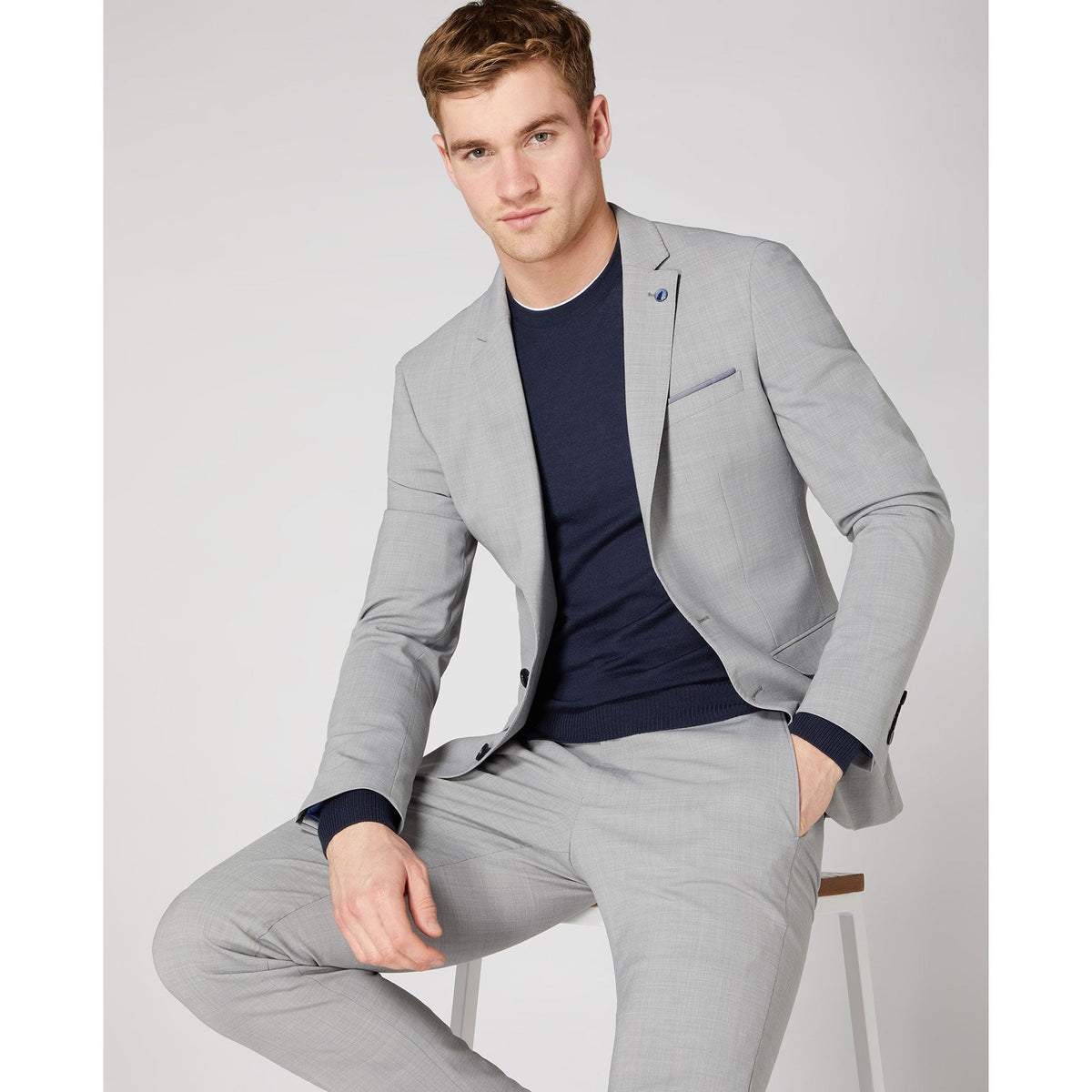 Light Grey Torneo Travel Suit Jacket - Remus Uomo