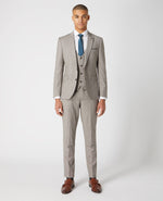 Mario Beige Houndstooth Suit - Remus Uomo