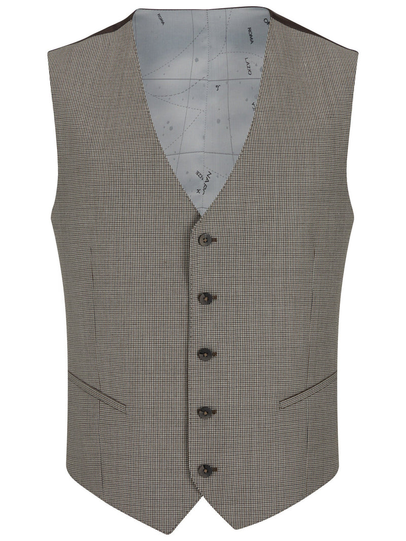 Mario Beige Houndstooth Suit - Remus Uomo