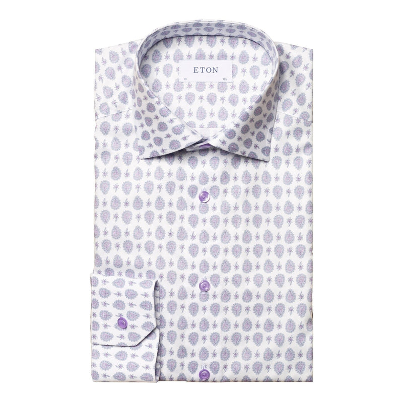 Mauve Paisley Pattern Shirt - Eton Shirts