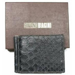Mens Silvano Biagini Money Clip, Card Holder, Crocodile Print, Grey - Silvano Biagini