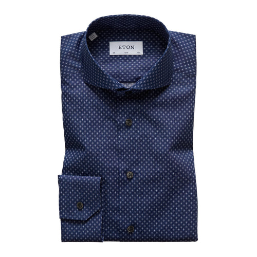 Micro Print Poplin Shirt - Eton Shirts