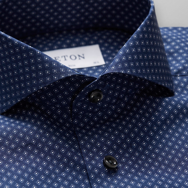 Micro Print Poplin Shirt - Eton Shirts