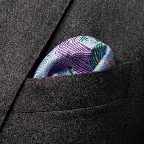 Mid Blue Silk Pocket Square - Eton Shirts