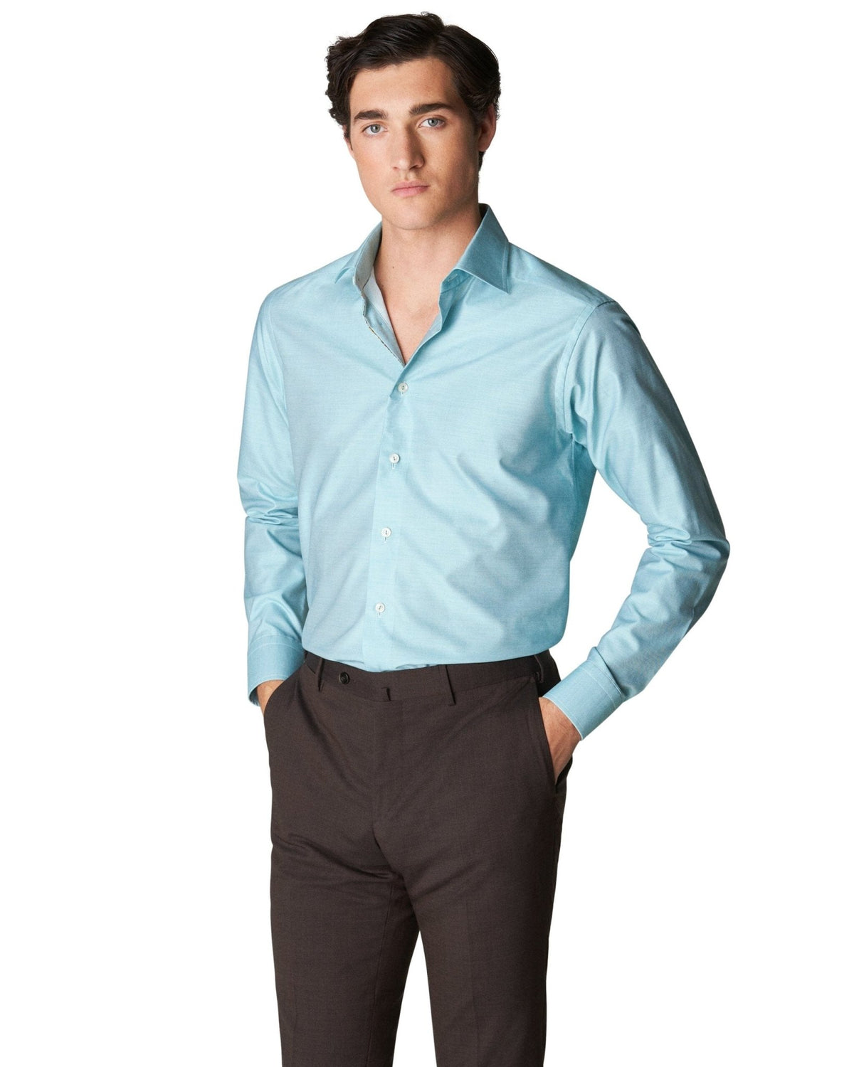 Mint Green Signature Twill Shirt - Eton Shirts