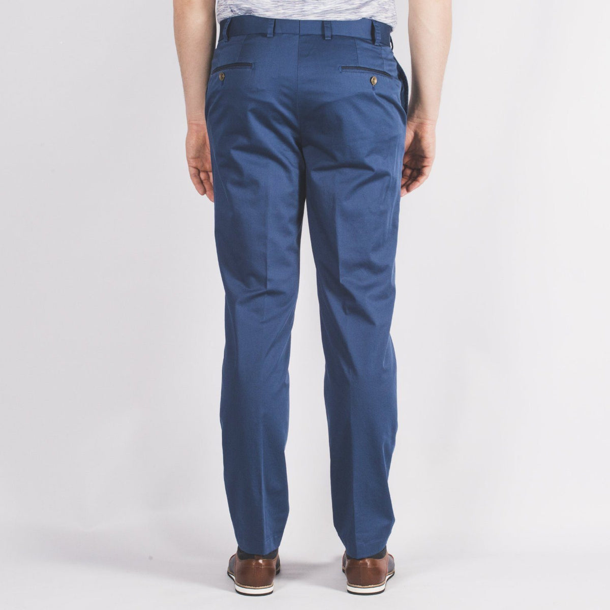 Monaco Blue Sateen Chino - Hiltl