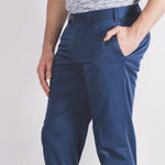 Monaco Blue Sateen Chino - Hiltl