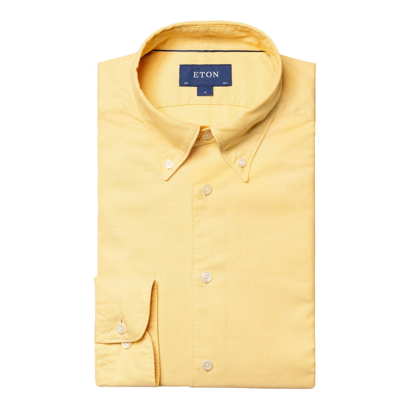 Mustard Button Down Royal Oxford Shirt - Eton Shirts