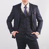 Navy Burgundy Check Suit - John Victor